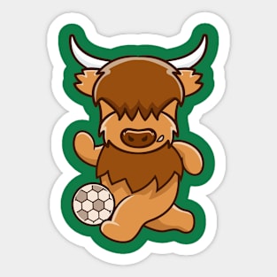 Highland cow as a soccer player Sticker